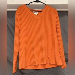 Retro Faded Glory Vibrant Orange Sweater
